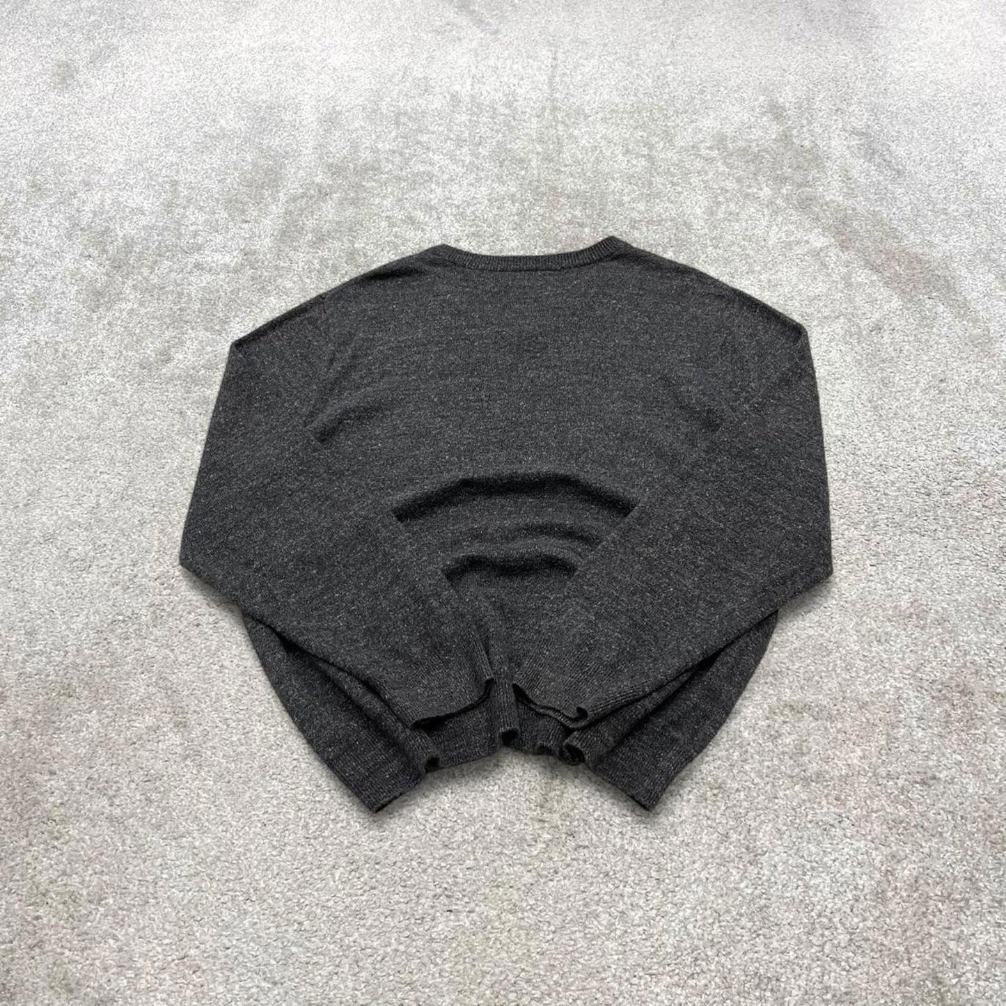 00s Nautica knit sweater jumper embroidered L men's grey knitted pull over y2k 90s style