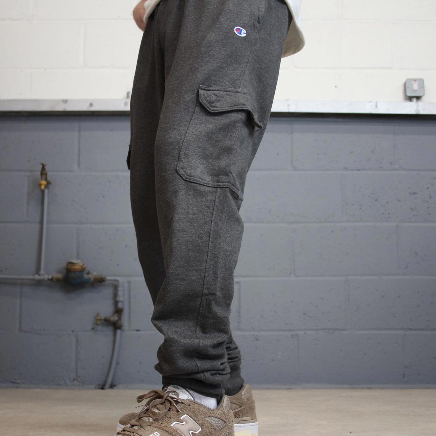 Y2k Grey Champion cargo joggers L