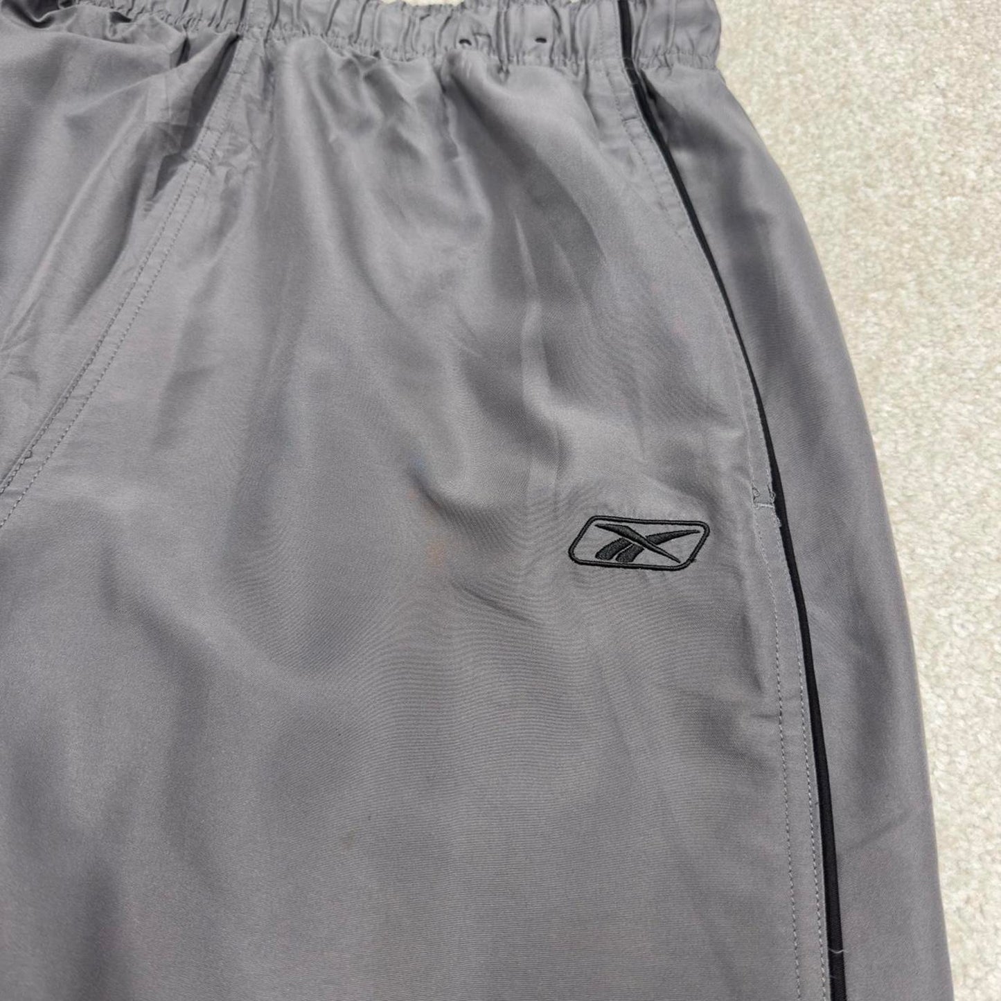 Vintage Y2K Reebok tracksuit bottoms grey Embroidered logo soft lined gym track pants