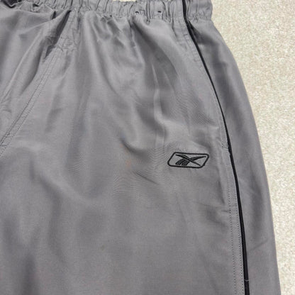 Vintage Y2K Reebok tracksuit bottoms grey Embroidered logo soft lined gym track pants