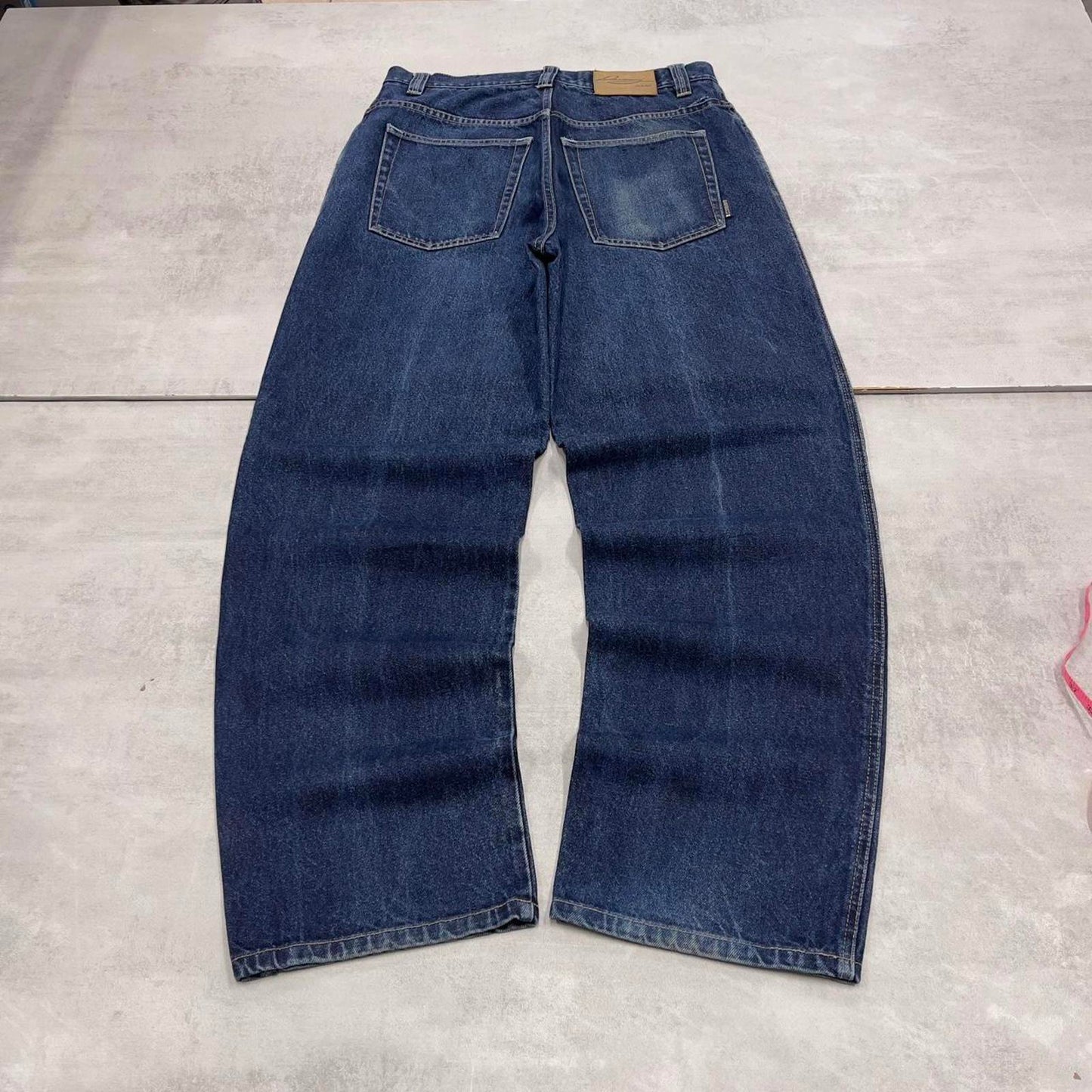 Baggy Davoucci jeans W34 L33 blue wide leg denim 90s style skater jeans
