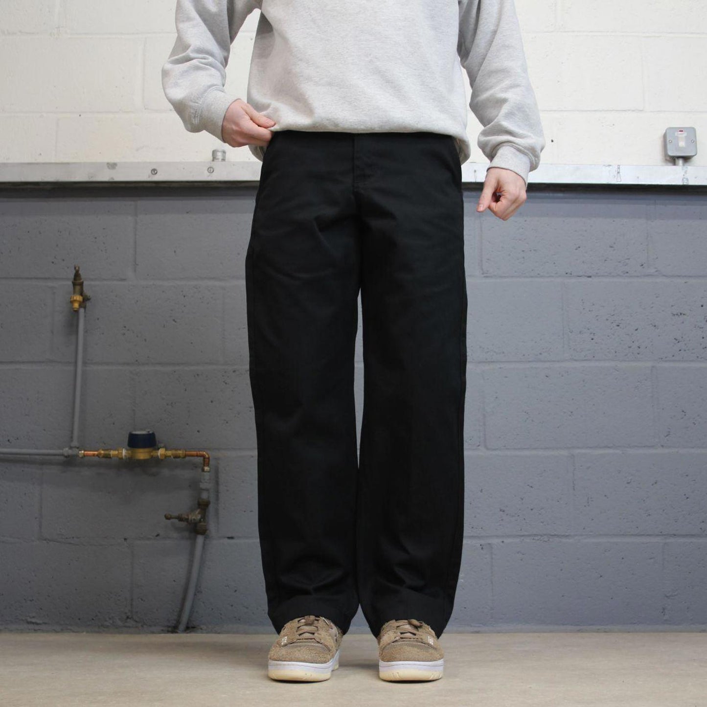 Y2K carhartt twill chino pants black Straight leg chino skate style workwear pants