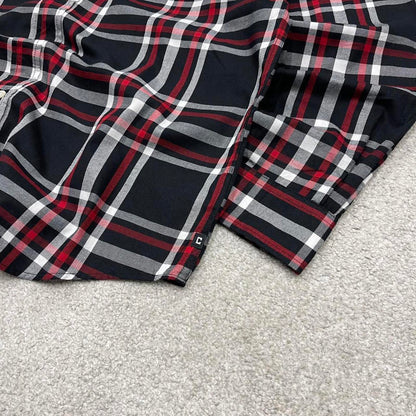 Y2K CHAPS checkered plaid shirt black Long sleeve check button down