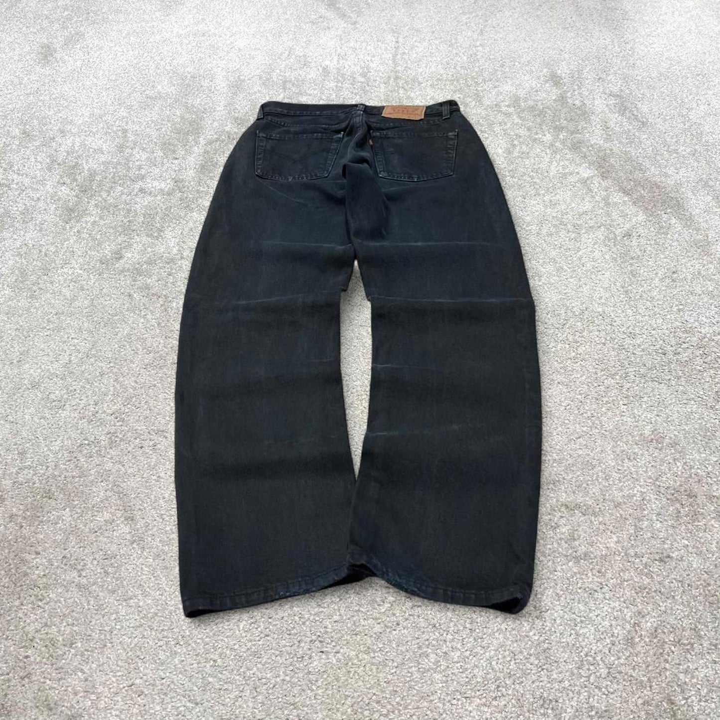 Vintage Y2k Levi's 517 jeans black 90s casual denim pants red tab logo UK made