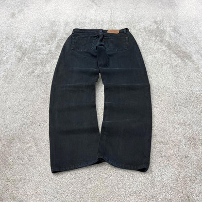 Vintage Y2k Levi's 517 jeans black 90s casual denim pants red tab logo UK made