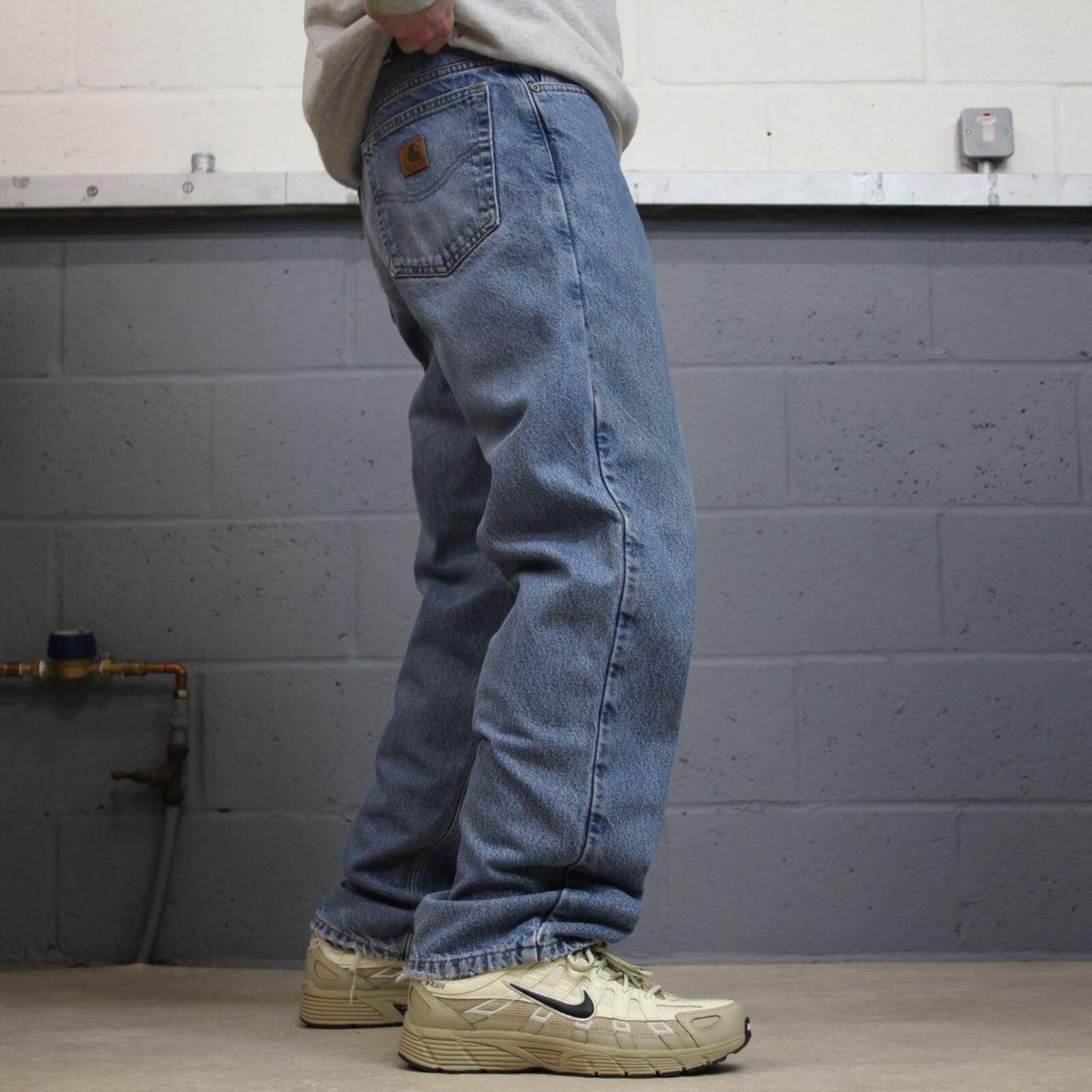 Carhartt jeans thick y2k denim blue Relaxed fit 100% cotton checkered lining skater pants