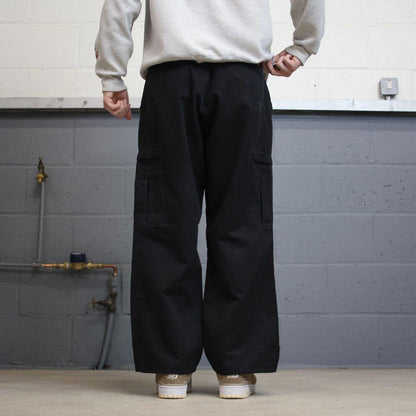 90s Dickies cargo trousers loose W36L28 black wide leg cargo skater twill chino style pants