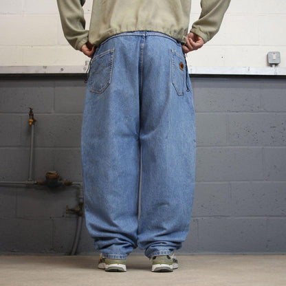 Vintage Carhartt jeans 90s skater style W46L32 blue denim 5 pocket workwear jeans 100% cotton