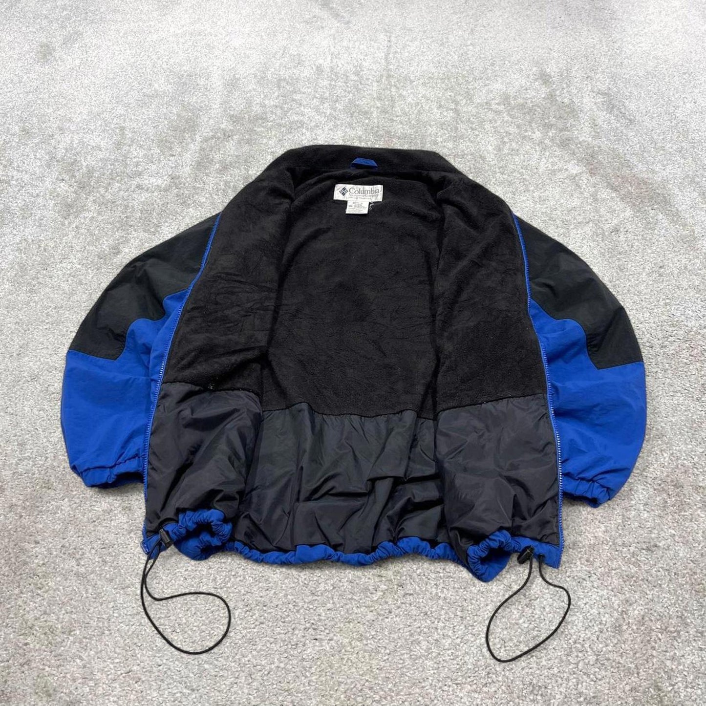 00s Columbia technical windbreaker jacket L blue men's y2k style fleece lined adjustable autumn