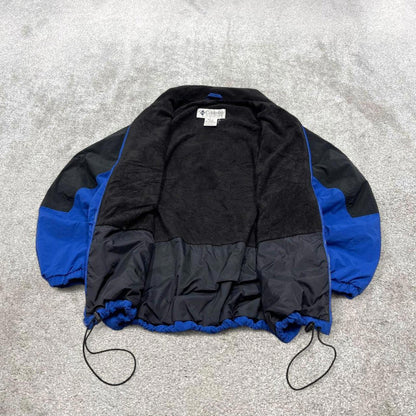 00s Columbia technical windbreaker jacket L blue men's y2k style fleece lined adjustable autumn
