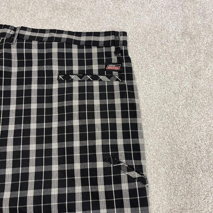 Dickies baggy checkered shorts carpenter black Check surf style skater shorts long wide leg