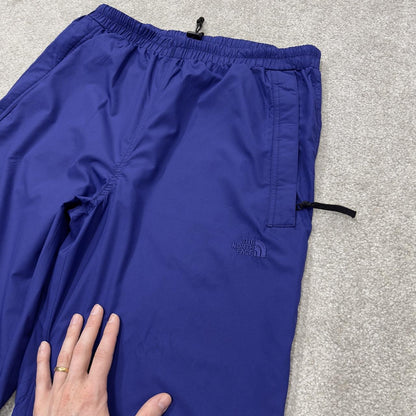 The north face y2k tracksuit bottoms blue Loose leg embroidered logo 2000s style track pants