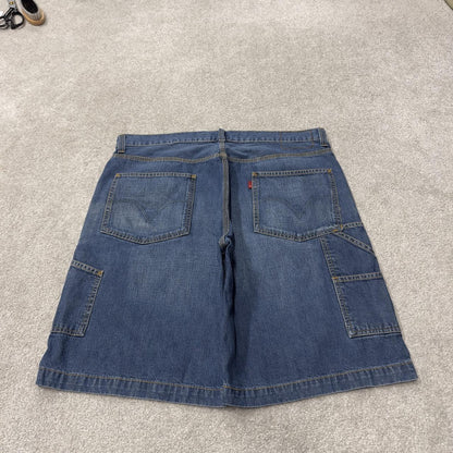 Levi’s baggy denim shorts y2k carpenter blue Loose fit surf jorts skate style red tab logo