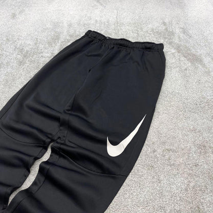Vintage y2k Nike tracksuit bottoms black Dri-fit swoosh logo drawstring track pants