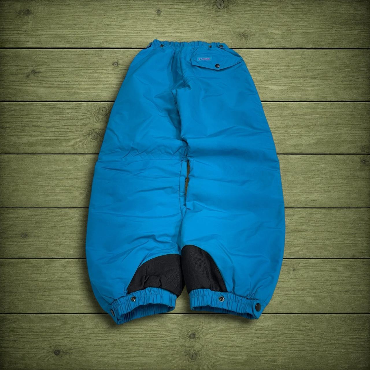 Columbia waterproof pants women's y2k blue insulated technical snow trousers