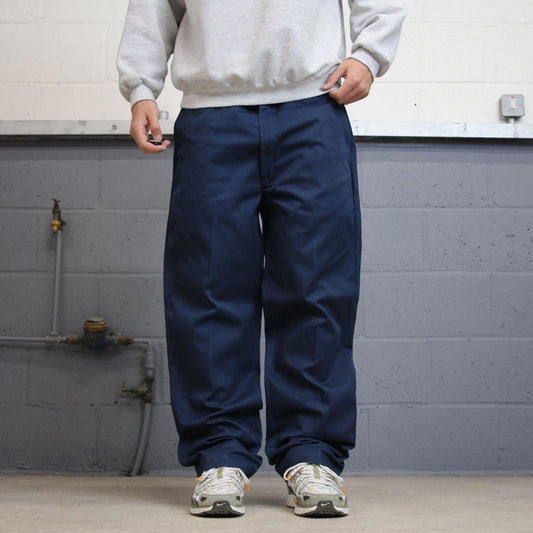 Navy Dickies Pants W40L31 loose twill chino style skater pants