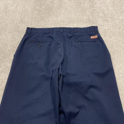 Loose vintage work pants faded navy Red Kap twill chino skate style trousers hi vi's detail