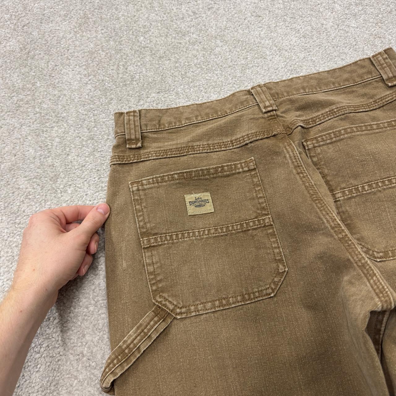 Vintage Lee carpenter jeans y2k tan brown Loose leg skater style utility workwear trousers