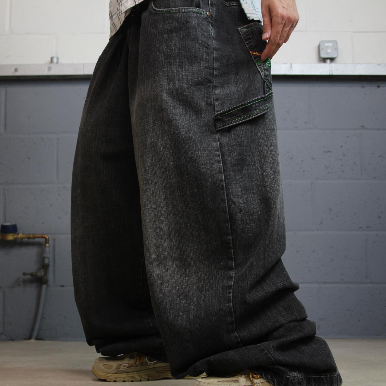 Extra baggy carpenter jeans y2k W48L34 black Brooklyn Xpress wide leg skater style cargos