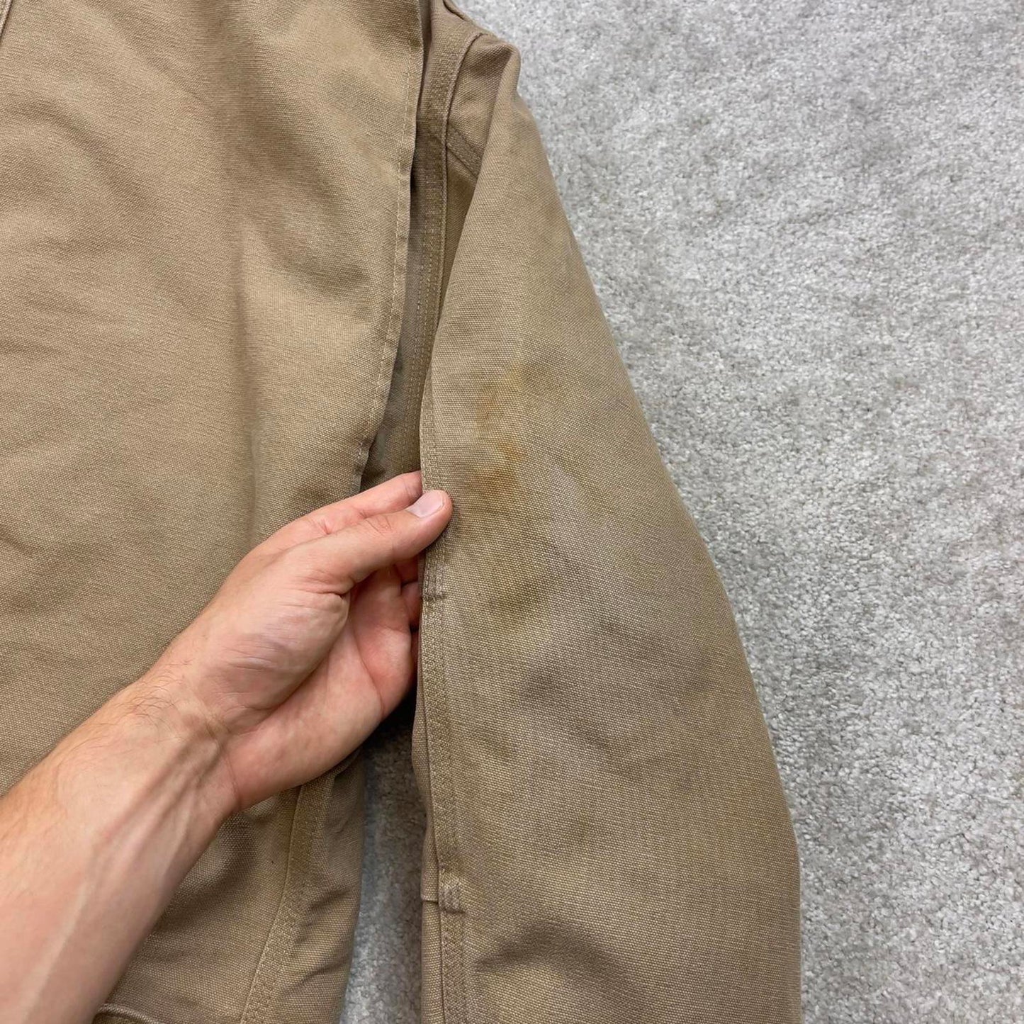 Vintage sand brown Carhartt traditional Detroit jacket Large technical boxy cropped fit 90s skater