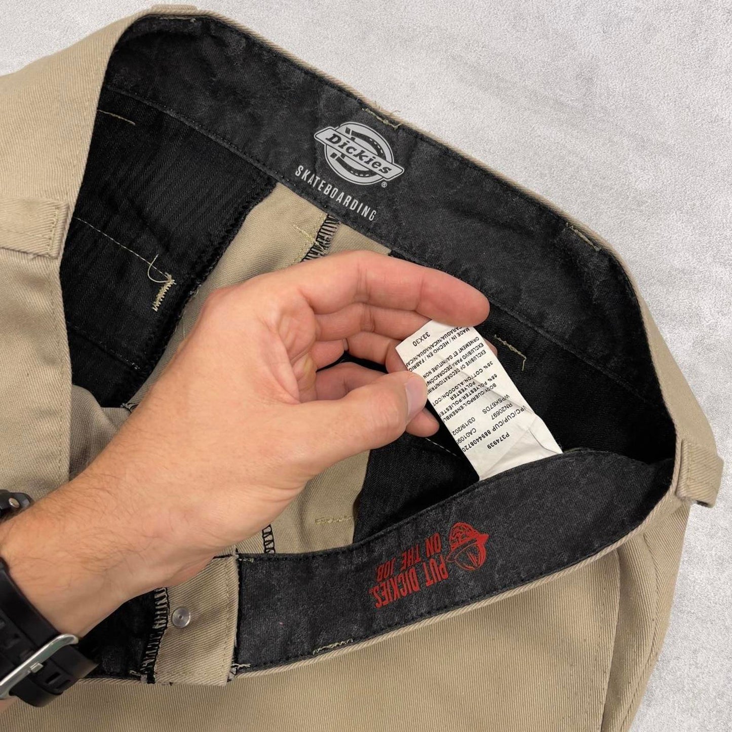 Dickies Skateboarding Pants W32L30 khaki twill chino 90s style skater pants