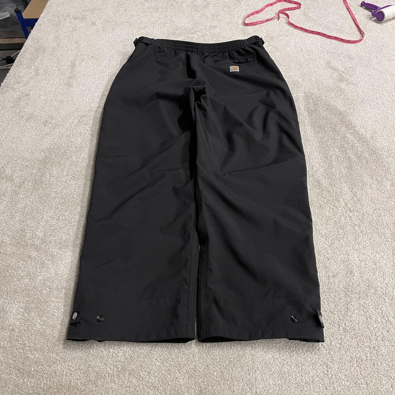 Carhartt baggy waterproof trousers y2k black Wide leg mesh lined technical breathable rain pants