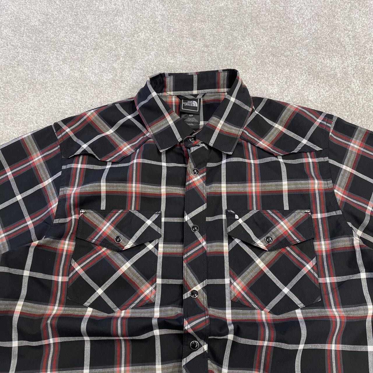 North Face checkered short sleeve shirt black TNF festival surf style check shirt button down summer