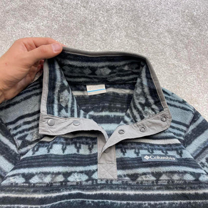 Patterned Columbia technical fleece Medium y2k style snap T autumn popper pull over