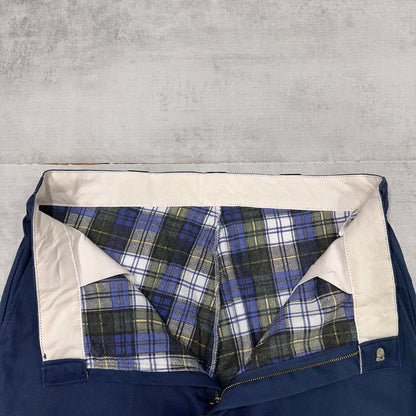 Navy Dickies Pants W36L34 loose flannel lined chino trousers