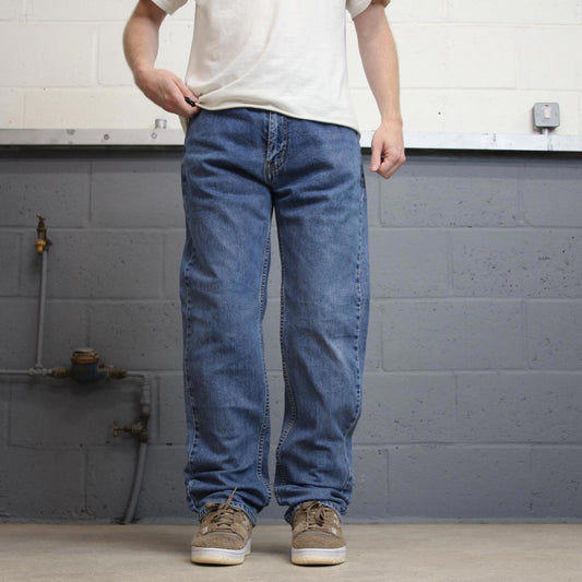 Blue Levis 505 jeans W36L34 blue loose straight leg y2k style pants red tab logo