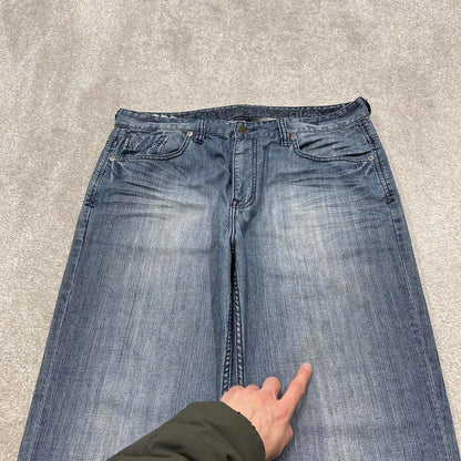 Y2K baggy Ecko Unltd jeans embroidered blue Loose fit wide leg denim skater style pants