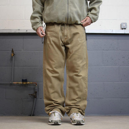 90s y2k Rocawear jeans W38L33 loose khaki denim embroidered skate style hip hop pants