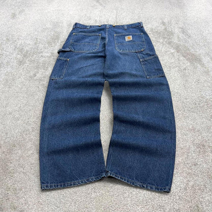 Carhartt double knee carpenter jeans W36L32 baggy blue denim 90s skater style work cargos