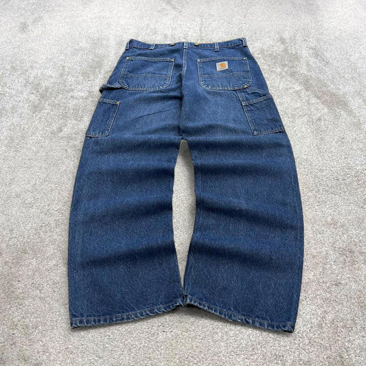 Carhartt double knee carpenter jeans W36L32 baggy blue denim 90s skater style work cargos