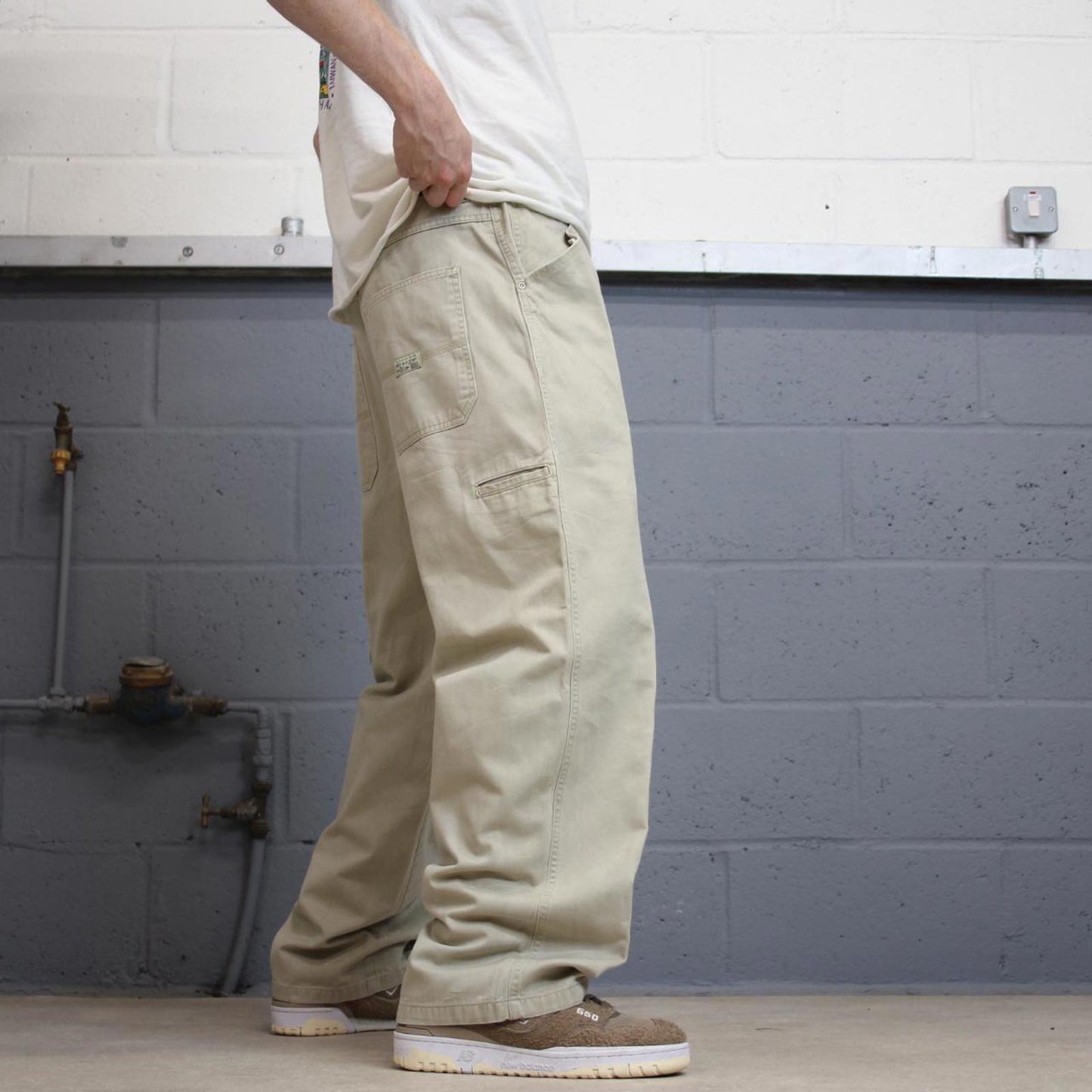 Baggy Wrangler cargo pants W36 L30 beige wide leg y2k skater cargos