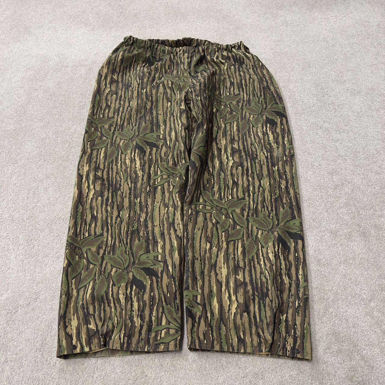 Vintage goretex waterproof baggy pants y2k khaki Cabelas Realtree camo wide leg adjustable trousers