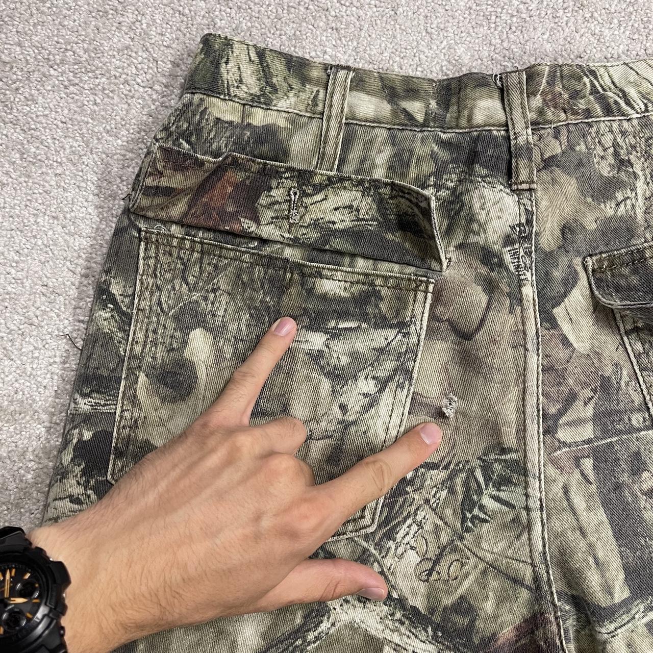 Mossy Oak baggy camo cargo pants Y2K W32L32 khaki Wide leg camouflage loose hunting utility trousers