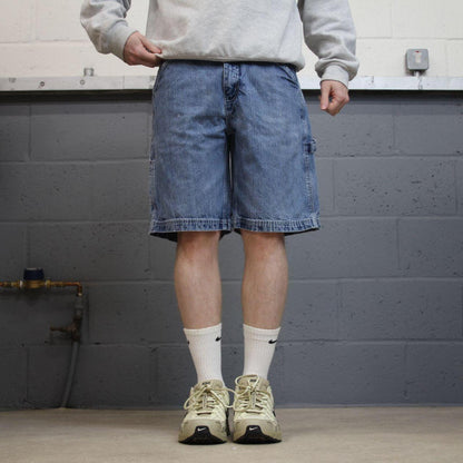 Baggy denim shorts carpenter blue Urban Star skater style summer festival cargo jorts