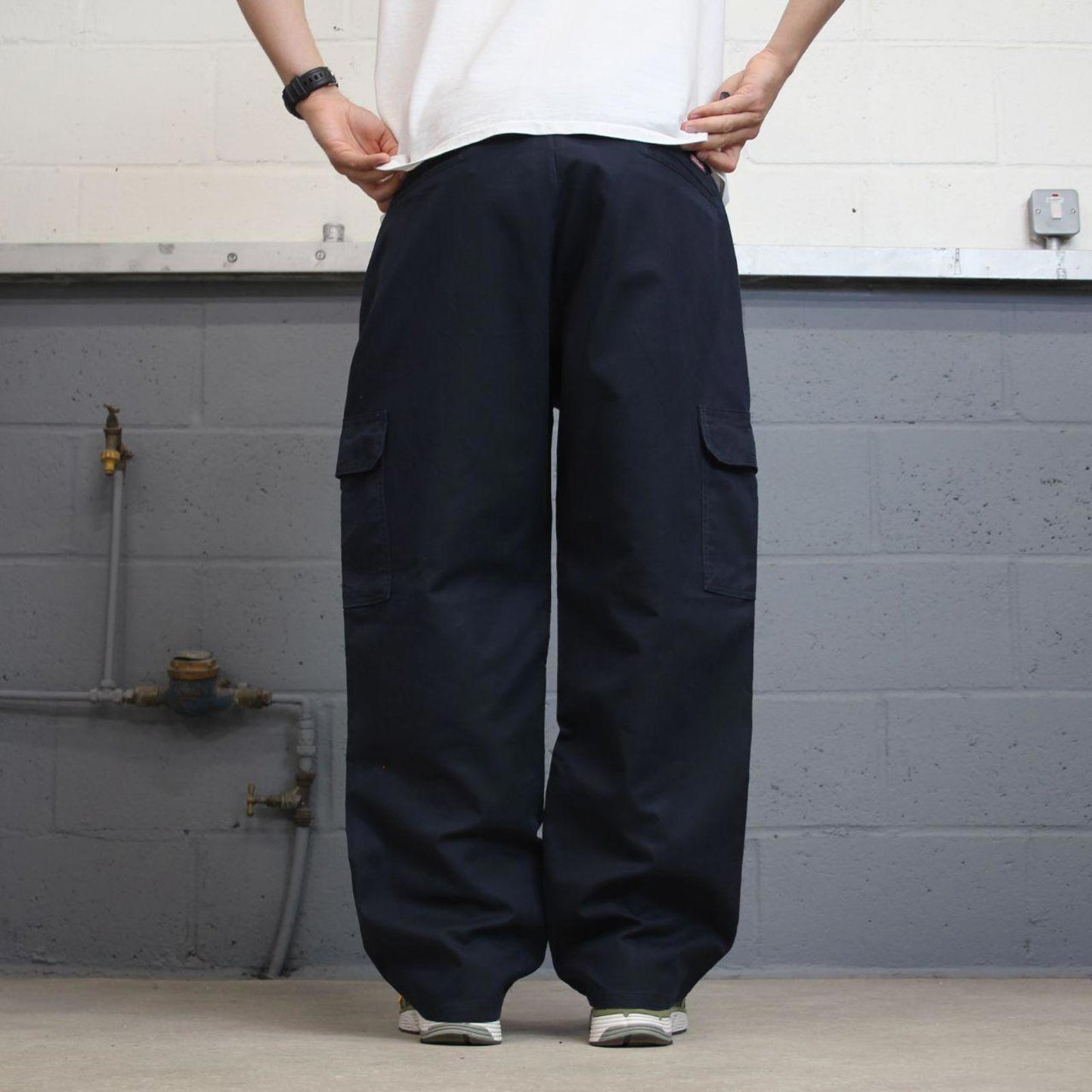 Baggy Dickies cargo trousers W40L30 navy chino style skater cargo pants