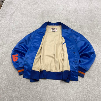 Vintage 90s NBA New York Knicks bomber jacket XL Hardwood Classics men's blue varsity
