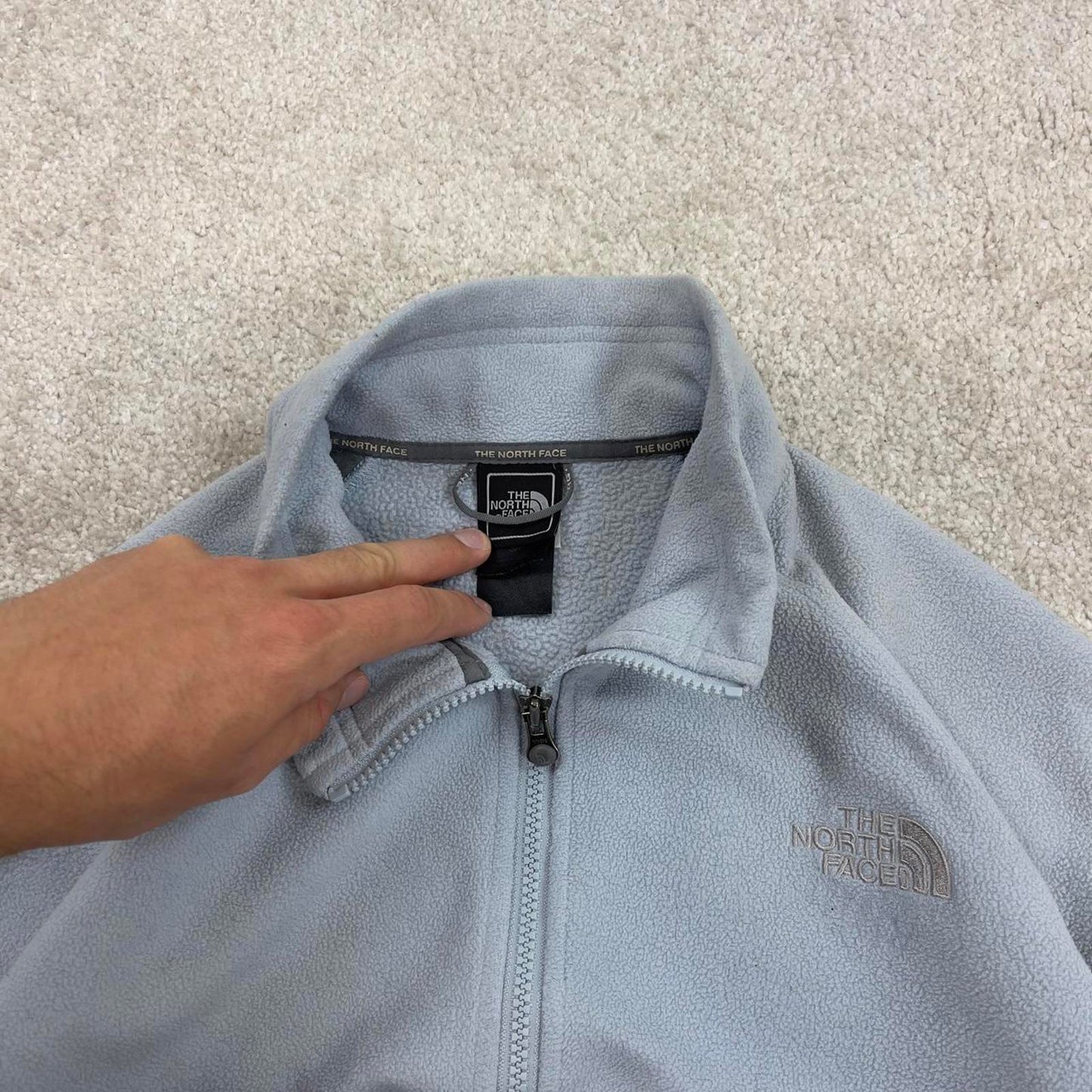 Blue North Face technical zip up fleece Small women's TNF y2k style autumn