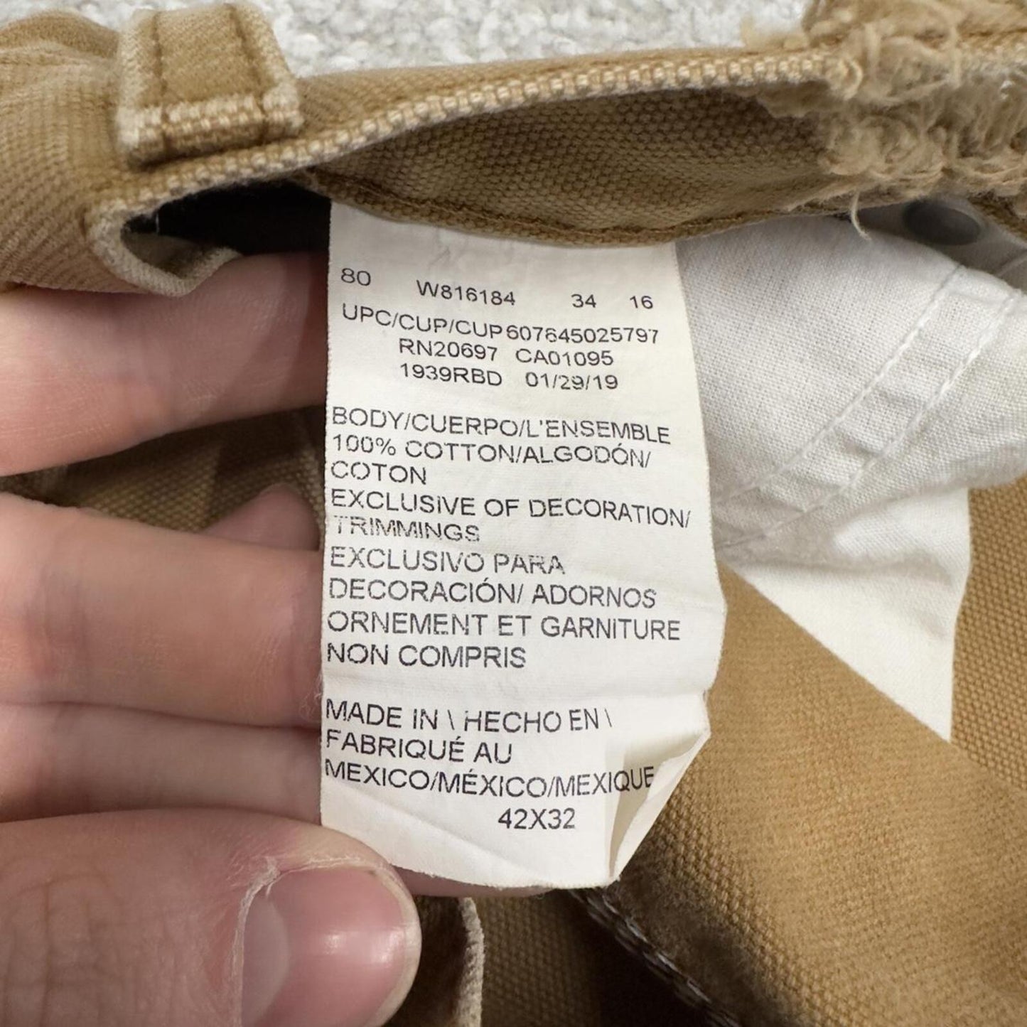 Dickies baggy carpenter jeans wide leg tan brown Loose canvas skate style cargo work pants