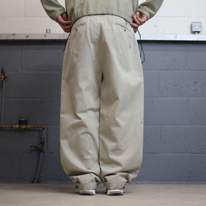 Tommy Hilfiger baggy pleated chino pants beige Loose wide leg preppy trousers