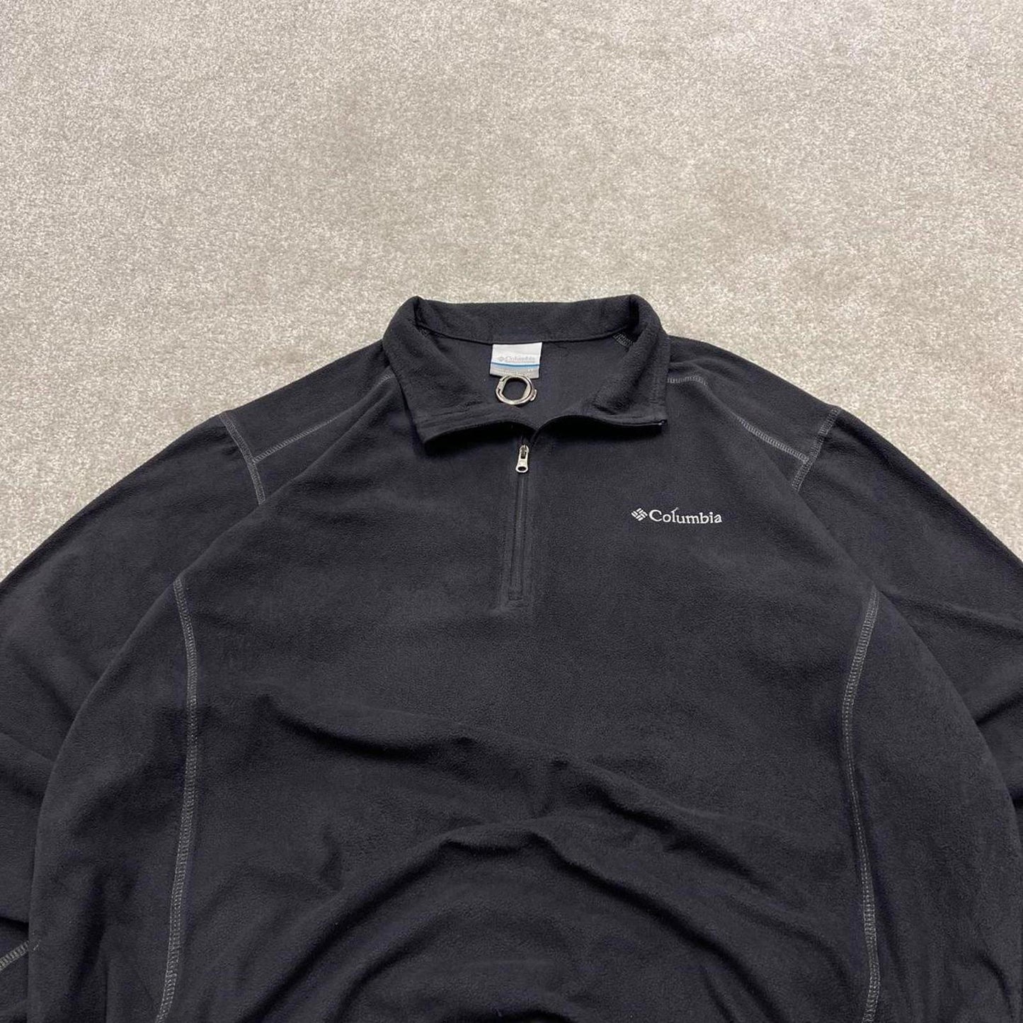 00s Columbia technical fleece L Tall men's black 1/4 zip up y2k style autumn casual outdoors