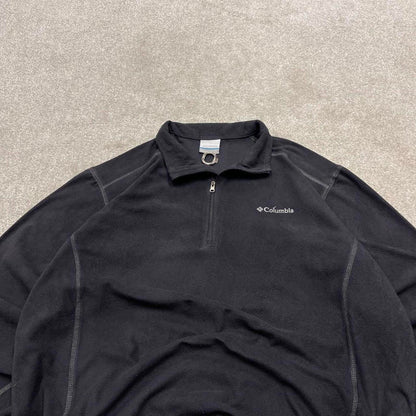00s Columbia technical fleece L Tall men's black 1/4 zip up y2k style autumn casual outdoors