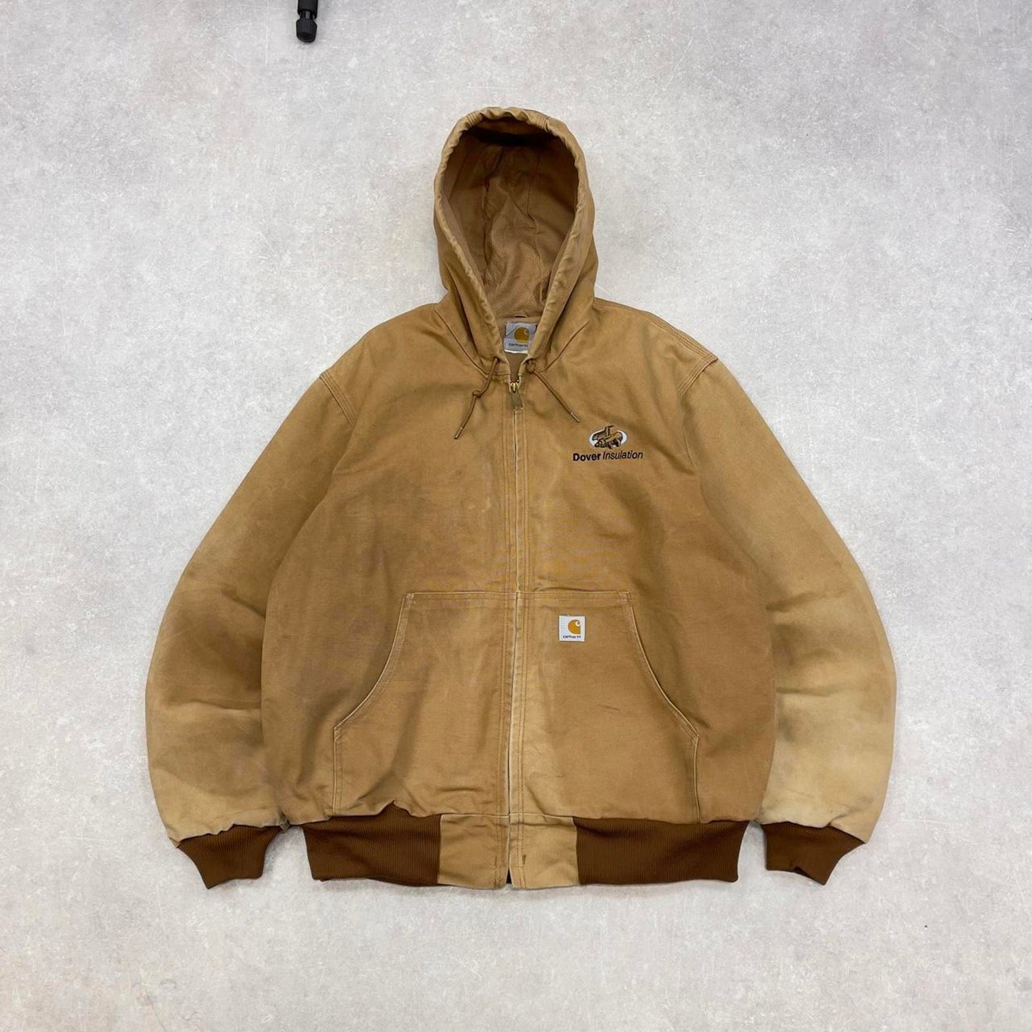 Carhartt hooded active jacket XL thick canvas 90s style skater worker jacket