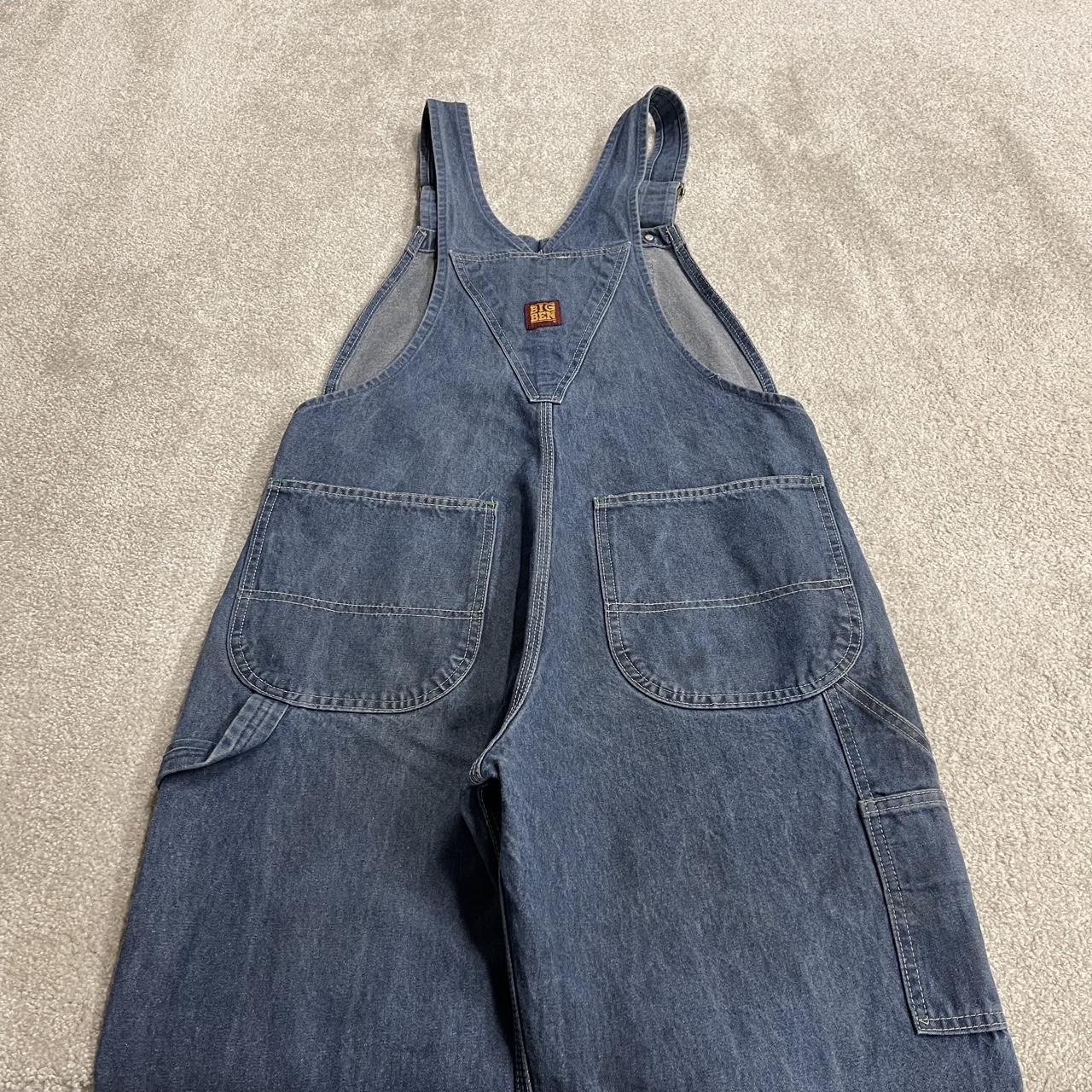 Vintage baggy denim dungarees y2k blue overalls Big Ben workwear bib & brace utility
