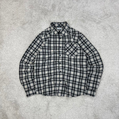Grey checkered Columbia technical shirt Medium men's long sleeve button up autumn y2k style