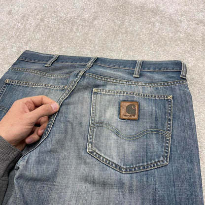 00s Carhartt jeans 90s skater style W32L32 blue denim 5 pocket workwear jeans