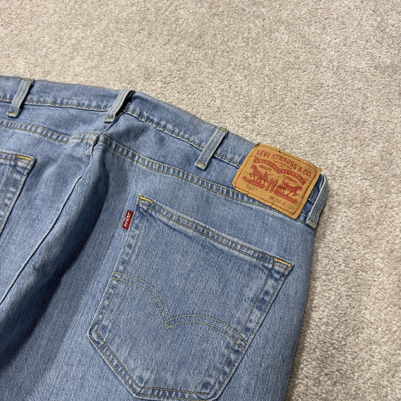 Levi’s 505 jeans Y2K W38L30 washed blue Levi’s straight leg surf style pants red tab logo